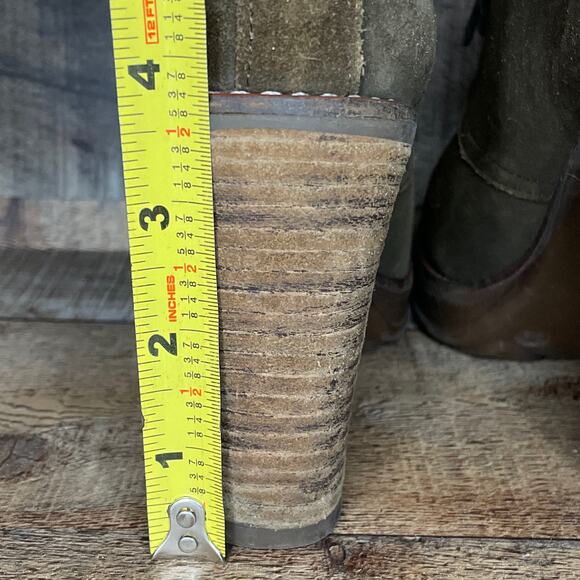 Ras Brown Italian Suede Leather Lace Up Heeled Booties Ankle Boots Size 35 5 - Picture 9 of 11